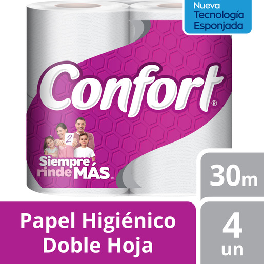 Papel higienico Confort Doble Hoja 30 metros x4